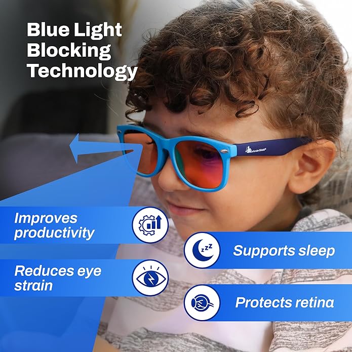 DefenderShield Kids Blue Light Blocking Glasses for Computer, Mobile, Video Games, Gaming