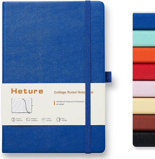 Hardcover Notebooks, A5 Lined Journals Notebook for Writing 160 Pages, 8.2 x 5.5 inch, Classic Ruled Notebooks for College/Work/Travel (Blue, 1 Pack)