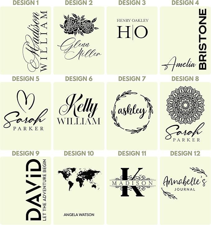 Personal Leather Journal Notebooks | 12 Design, 9 Color - Darkbrown | Journal for Women, Men - Custom Notebook to Write in - Diary for Girls, Women - Personalized Gift Idea for Girl, Boy, Mom and Dad