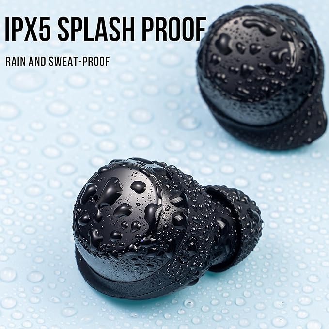 Earbuds with Mic - Bluetooth 5.3 Headphones True Wireless IPX5 Waterproof Buds with Charging Case 50H Battery & Crystal Clear Stereo Sound