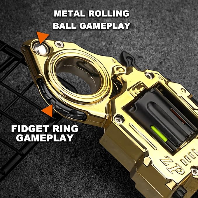 SKEDC Fidget Toys Adults, Alloy Fidget Slider Fidget Clicker Fidget Spinner, EDC Laucher Toy ADHD Tools Executive Desk Toy for Keep Focus & Relief Stress, Cool Gadgets for Men (Black)