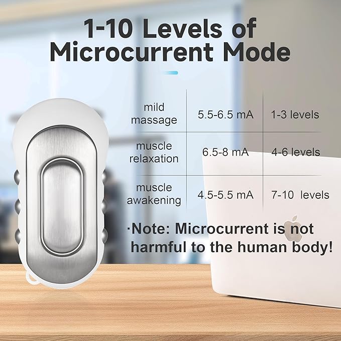 Microcurrent Fidget Toys for Adults - Stress Relief & Anxiety Relief Device, Handheld ADHD Sensory Toys to Improve Focus & Calm, Portable Design for Home, Office, Travel