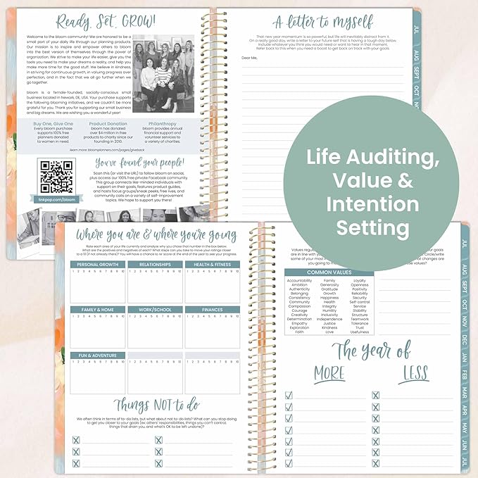 bloom daily planners 2025-2026 (8.5" x 11") Academic Year Day Planner (July 2025 - July 2026) - Weekly & Monthly Dated Agenda Organizer with Stickers & Tabs - Painted Peonies