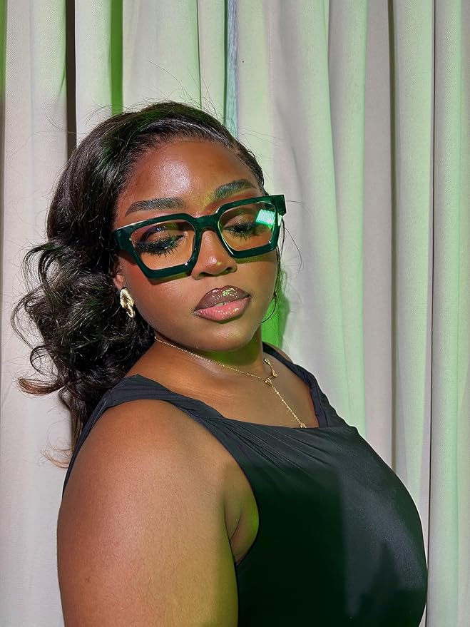 VISOONE Blue Light Blocking Glasses with TR90 Rectangle Frame and Chic Preppy Look for Women Men RIVER