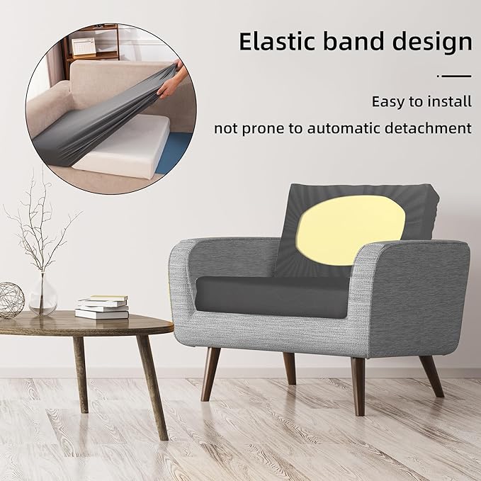 8Pcs Stretch Patio Cushion Covers,Outdoor Couch Covers Replacement,Outdoor Couch & Sofa Slipcovers,for Patio Furniture Cushion Covers,Washable Reusable urniture Protector (Gray, Cover Only)