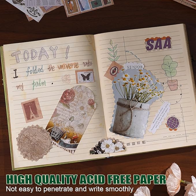 Vintage 3D Gilded Spinning Dream Cover Hardcover Journal,96 Sheets/192 Pages Vintage Lined Journal,Comes With Envelope Pocket Journal,Suitable As A Notebook,Travel Diary,Or Wedding Anniversary.