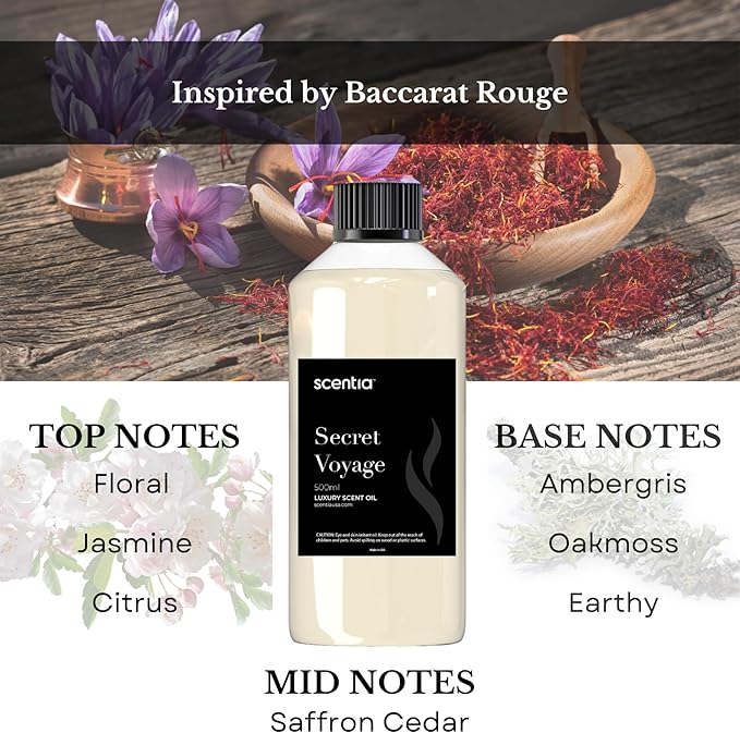 Hotel Diffuser Oil Inspired by The Baccarat Hotel Scent - 500 mL 16.9 fl oz - Fragrance Oil Blend for HVAC,Ultrasonic & Cold Diffusers-Secret Voyage