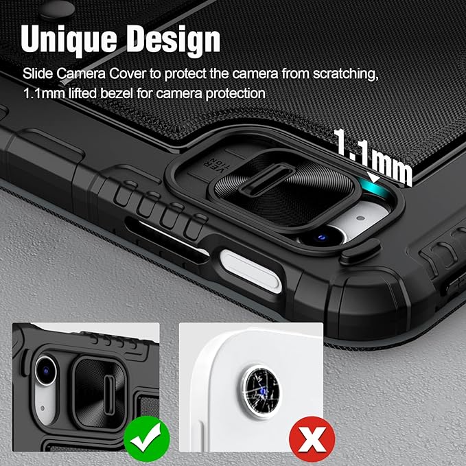 Nillkin for iPad A16 11th 10th Generation Case with Keyboard, Slide Camera Cover, Protective Detachable Wireless Keyboard with Pencil Holder and Trackpad for iPad 11 in A16 2025 10th Gen 10.9 in 2022