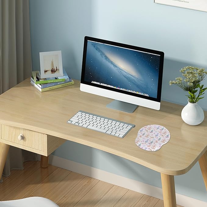 RICHEN Ergonomic Mouse Pad with Wrist Support,Non-Slip Rubber Base for Computer Laptop & Mac,Lightweight Rest for Home,Office & Travel (Cute Kitten)