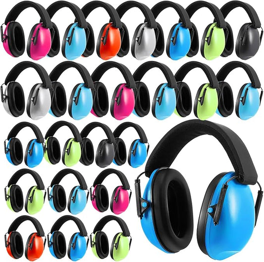 Amylove 24 Pcs Kids Ear Protection Noise Cancelling Headphones Noise Reduction Ear Muffs 27dB Hearing Protection (7 Colors)