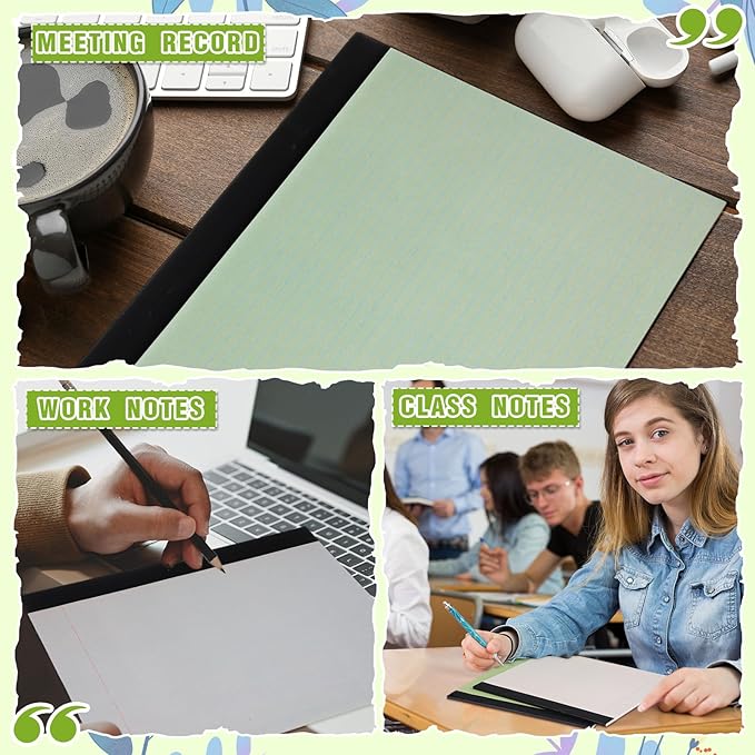 Lincia 6 Pcs 11" x 9.5" Legal Pads College Ruled Notepad Landscape Notebook Horizontal Lined Notebook 80 Gsm Assorted Colors Paper Pastel Writing Pads for School Office, 40 Sheet (Natural Color)