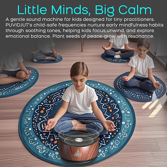 Sound Frequency Machine,Meditation Generator Instrument,Tone Device Tools - Solfeggio Frequencies Bath for Yoga, Mindfulness, Vibration System of Chakra Balancing, 5 Tones, 3 Timers