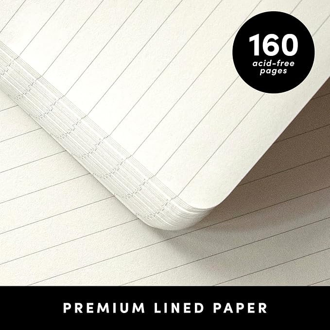 PAPERAGE Lined Journal Notebook, 10 Pack, (Blush), 160 Pages, Medium 5.6 in x 8 in - 100 GSM Thick Paper – Hardcover Journaling Notebook for Work, School & Note Taking