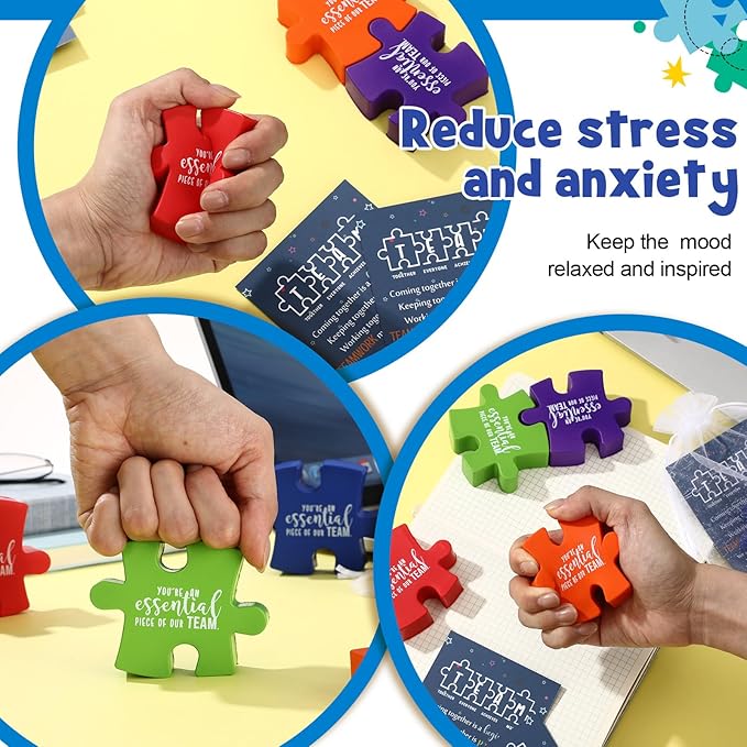 25 Set Employee Appreciation Gifts Bulk Inspirational Foam Stress Relief Squeeze Ball with Thank You Card and Organza Bag Team Gifts for Coworkers Employee Staffs