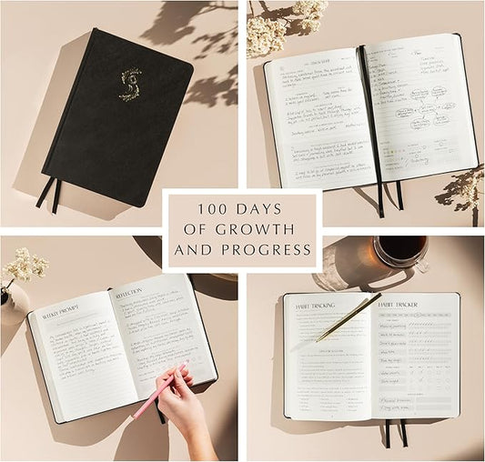 Mental Health Journal - 100-Day Guided Journal with Prompts for Self-Care, Mindfulness, Anxiety & Depression relief - Mood, Wellness & Emotions Trackers