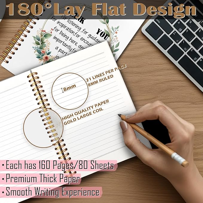 Thank You for Being a Part of My Journey Spiral Notebook 5.5x8.3, Appreciation Gifts for Mom Friends Teacher Boss Mentor Leader Coworkers Journal, Thank You Appreciation Gifts