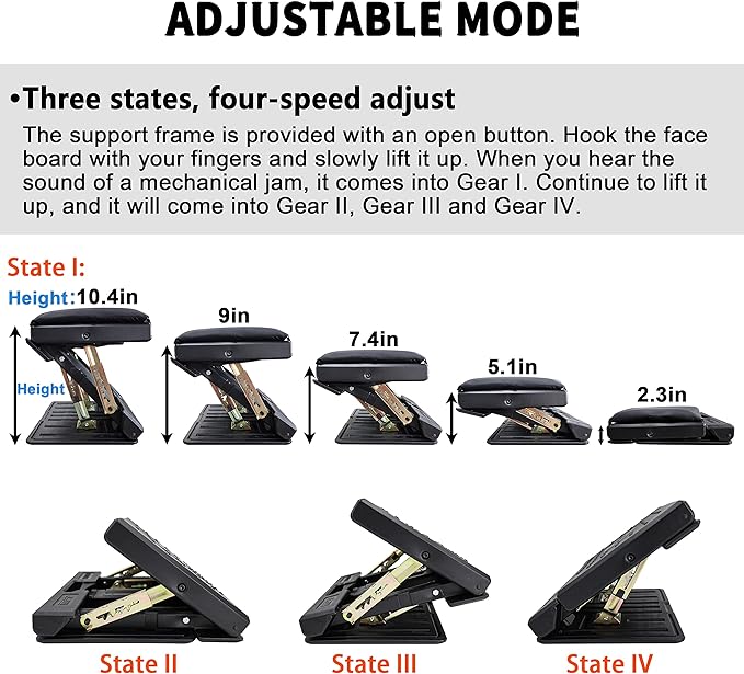 Adjustable Footrest Can Be Adjusted in Multiple Angles and States, Cushion is Detachable, Suitable for Use in Multiple Scenarios Such As Office(Gray)