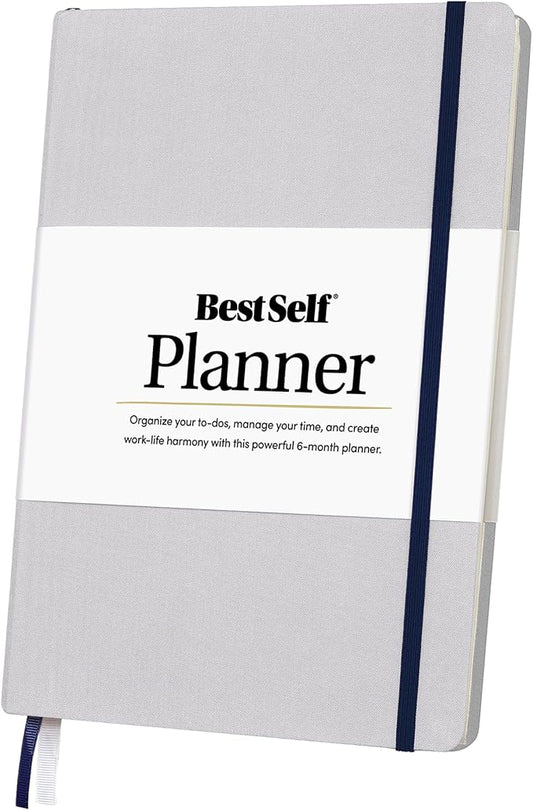BestSelf Self Planner – 6-Month Undated Life Planner for Goal Setting, Time Management & Productivity – 7"x10" Mist Notebook