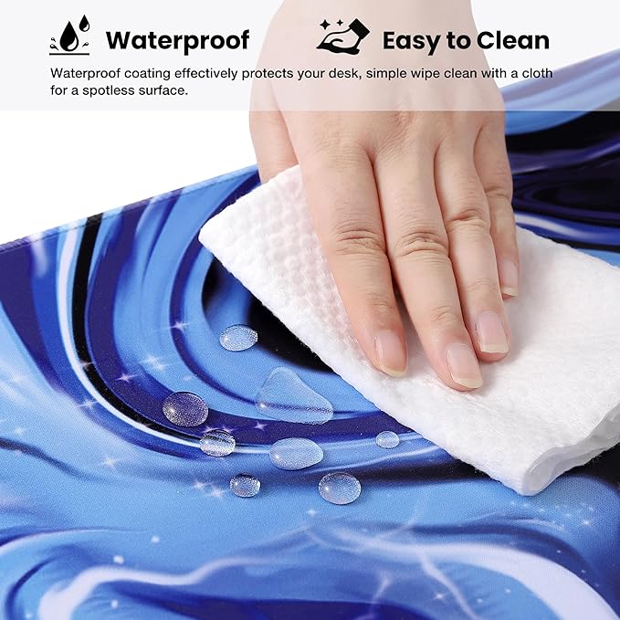 ALOANES Waterproof Mouse Pad with Durable Stitched Edge, Large Gaming Keyboard Pad, Non-Slip Rubber Base, Extended Desk pad for Gamer, Office & Home, Fluid Mousepad 31.5''x 11.8''x 0.12''