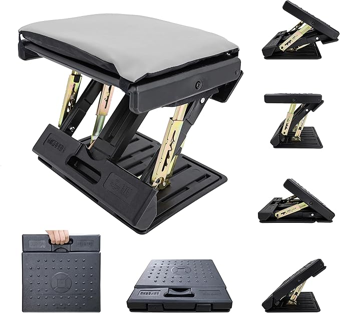 Adjustable Footrest Can Be Adjusted in Multiple Angles and States, Cushion is Detachable, Suitable for Use in Multiple Scenarios Such As Office(Gray)