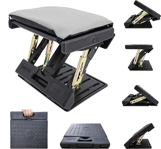 Adjustable Footrest Can Be Adjusted in Multiple Angles and States, Cushion is Detachable, Suitable for Use in Multiple Scenarios Such As Office(Gray)