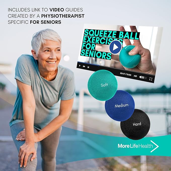 Hand Balls for Therapy - Hand Balls for Arthritis and Carpal Tunnel - Hand Exercise Ball for Improved Grip - Stress Balls for Adults