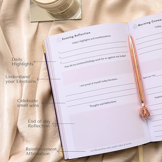 60-Day Transformative Manifestation Journal Set, Daily Affirmation and Gratitude Journal, Self Care, Five Minute Journal Sections, Vision Board Features, Perfect For Manifesting Your Dream