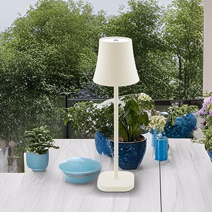 Cordless Table Lamp: Portable LED Desk Lamp: 5400mAh Rechargeable Battery Operated Lamp: 3 Color Stepless Dimming Outdoor Touch Lamp Bedside Table Lamps for Living Room Bedroom Home Office