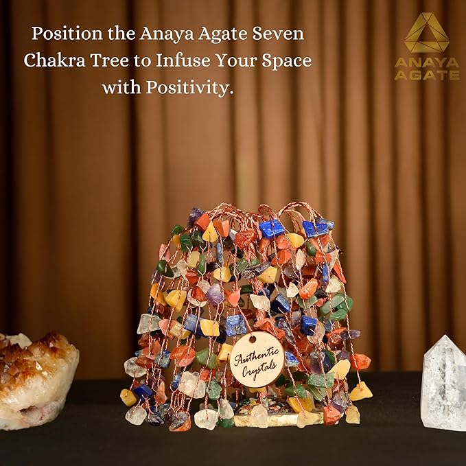 7 Chakra Crystal Tree of Life Handmade Gemstone Bonsai for Home Office Desk Decor, Feng Shui Money Tree for Healing, Protection, Wealth, Luck, Positive Energy, Spiritual Gifts for Women Mom