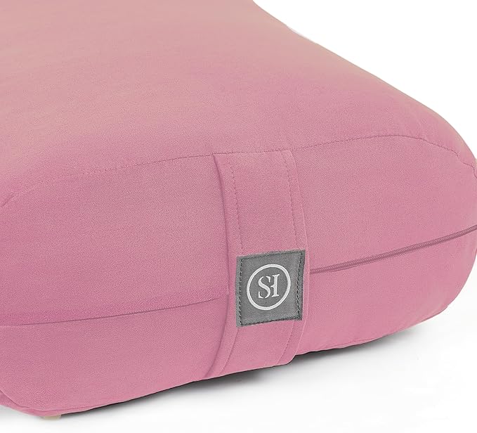 Meditation Cushion Bolster Pillow for Restorative Yoga – Supportive Cushion for Meditation, Pilates, and Relaxation – Filled with Buckwheat Hulls - Removable Cover