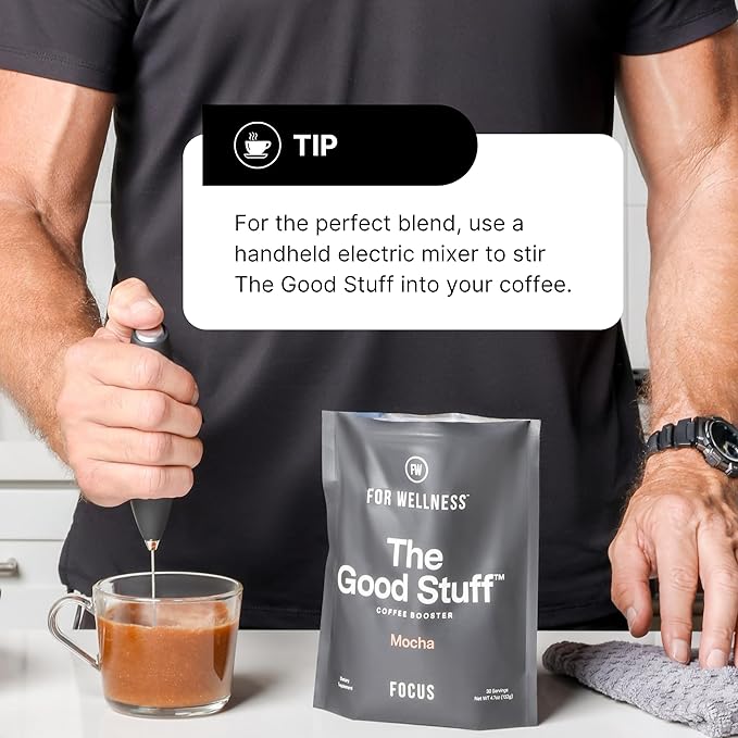 For Wellness The Good Stuff Focus – Mocha Coffee Booster | Nootropic Collagen Creamer with MCTs for Focus, Energy & Wellness | Non-Dairy, Keto-Friendly, 30 Servings