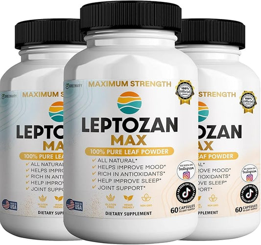 Leptozan Max, 800mg Horseradish Tree Moringa Supplement, 60 Veggie Capsules, 30 Day Supply (3)