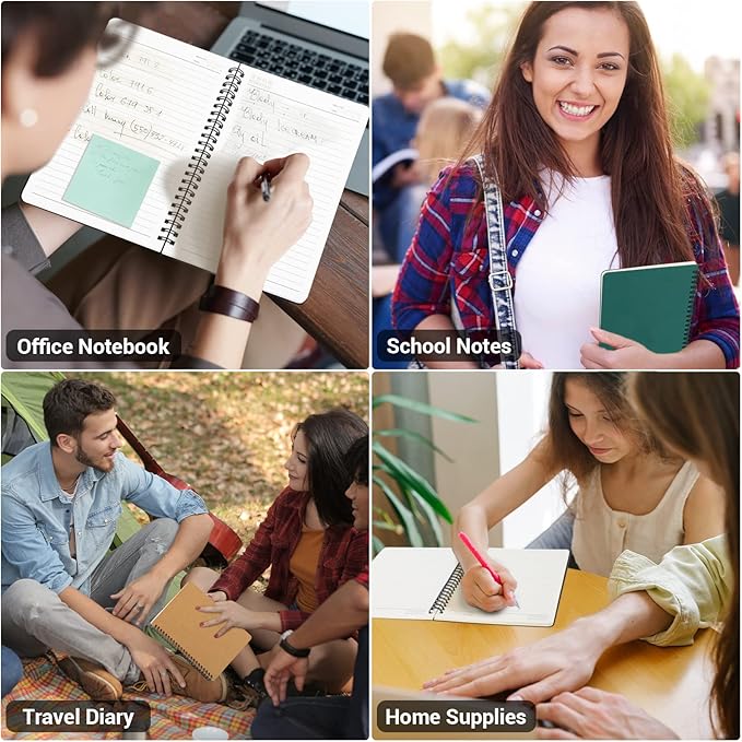 EUSOAR Spiral Journal Lined, A5 12 Pack 5.5" x 8.3" 120 Pages Lined Travel Writing Notebooks Journal, Memo Notepad Sketchbook, Students College Office Business Subject Diary Ruled Spiral Book Journal