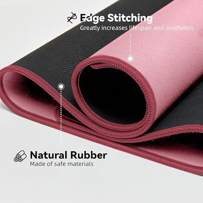 Waterproof Large Gaming Mouse Pad with Durable Stitched Edges, Non-Slip Rubber Base, Smooth Surface Mouse Mat Desk Pad for Home Office Gaming, 15.74"x35.43"x0.12", Dusty Rose
