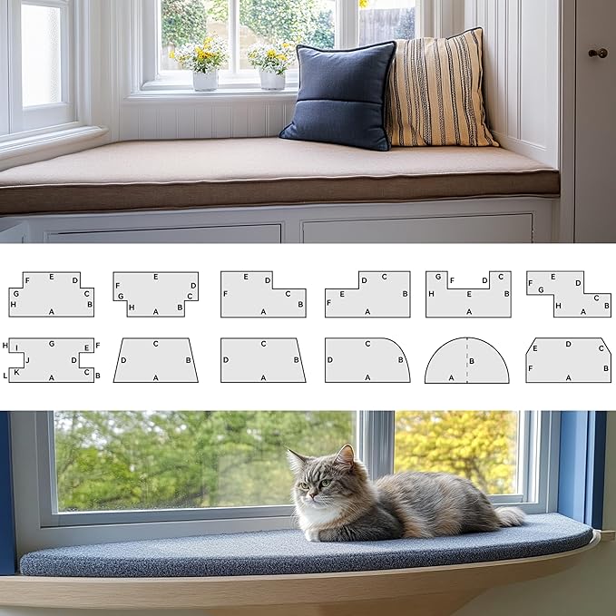 Royal Shade Custom Size Cushion Cover, Replaceable Bench Cushion/Chair/Sofa Cushion Cover, Indoor/Outdoor Furniture/Window Seat Cushion Cover, Colors/Fabrics Can Choose (Custom Sizes) (8 Inch Thick)