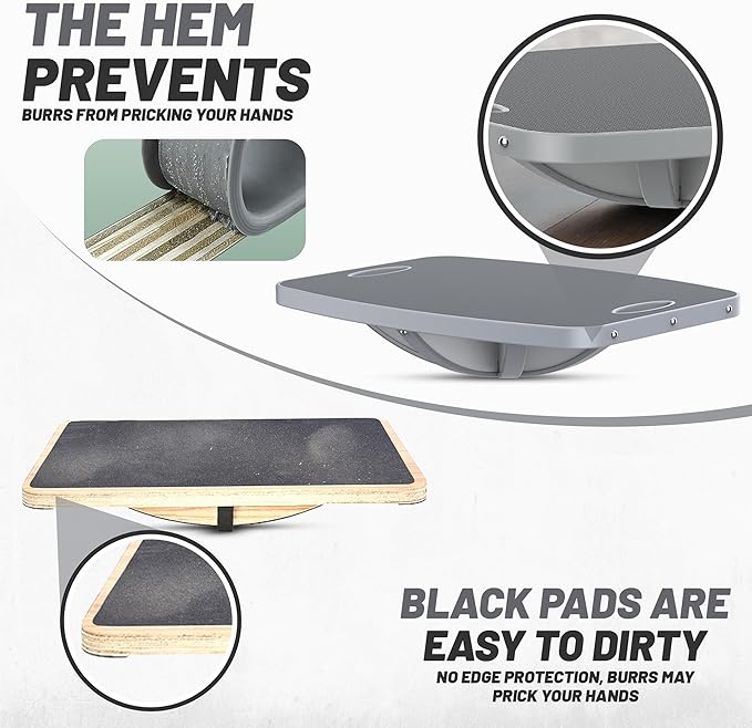 Advanced Wood Balance Board, 360 Degree Rotation and Tilt - Non-Slip 500 lbs Wobble Board for Standing Desk, Physical Therapy and Yoga Practice, Core Strength, Stability for Men, Women, Young and Old