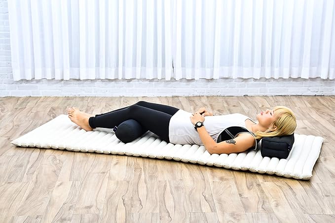 Leewadee Small Yoga Bolster – Shape-Retaining Cervical Neck Roll, Tube Pillow for Comfortable Reading, Kapok Filling, 22 x 6 x 6 inches