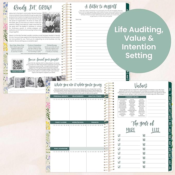 bloom daily planners 2025-2026 Academic Year Pocket Planner (July 2025 - July 2026) - 4” x 6” MINI Weekly Monthly Agenda Organizer & Calendar Book - Garden Party, Beige