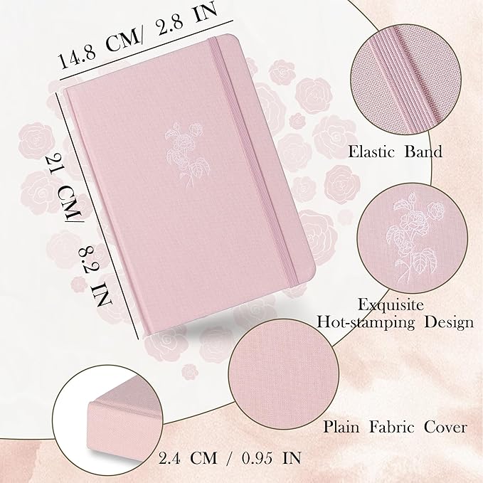 Bullet Dotted Journal, No Bleed Thick 160gsm Dotted Journal, A5 Dot Notebook, 5.8 X 8.2 IN, Hardcover Notebooks for Personal Organizers