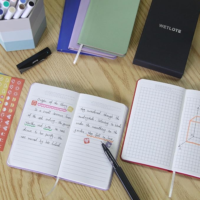 Soft Cover Journal Notebooks 2 Pack A6 Pocket Notebook Small Notebooks Lined Writing Journals 3.1x5.5 Inches 112 Pages Mini Notebooks Journals for Men and Women Travel Office School Black Dark Blue