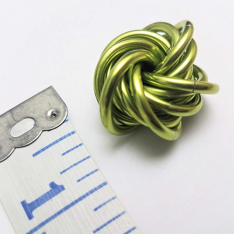 Möbii Fidget Ball (Solid Color): Quiet Mobius ADHD Anxiety Stim Stress Relief Toy Tool for Home Travel Office or Desk (Small, Full, Lime Green)