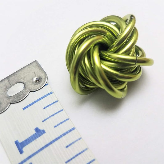 Möbii Fidget Ball (Solid Color): Quiet Mobius ADHD Anxiety Stim Stress Relief Toy Tool for Home Travel Office or Desk (Small, Full, Lime Green)