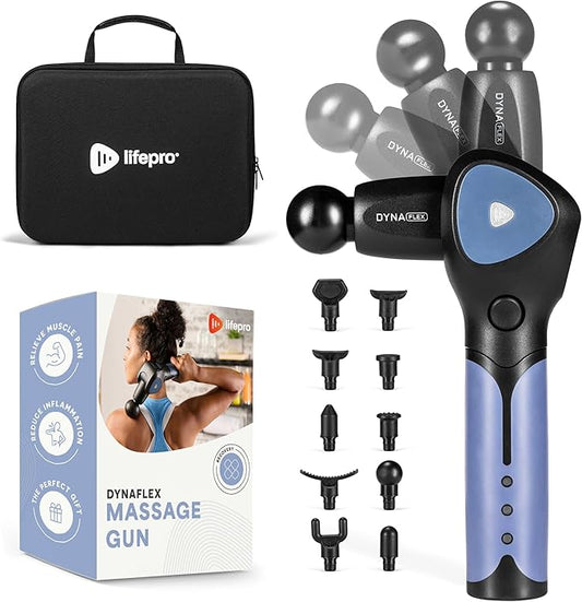 LifePro Percussion Massage Gun FSA HSA Eligible– Deep Tissue Handheld Massager for Athletes – Muscle Recovery Tool for Men & Women – Quiet, Portable with Attachment Heads & Travel Case
