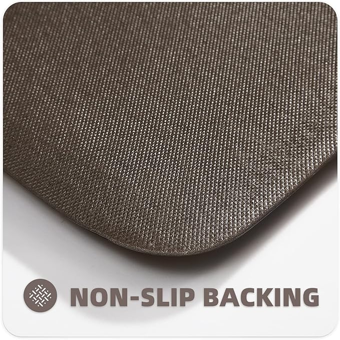Color&Geometry 0.71" Extra Thick Anti Fatigue Cushion Kitchen Floor Mat,Easy Clean, Water & Oil Proof, Non Slip, Foam Padded Runner Rug for Front Sink,20"x 39" Brown (2.0 Version)