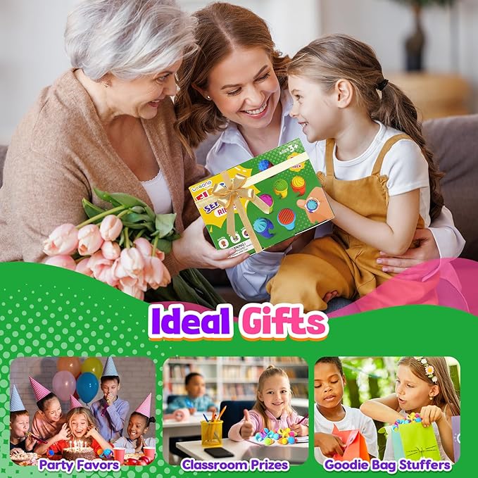 Fidget Toys Kids Sensory Rings: Textured Spinner Rings for Anxiety Relief - Sensory Toys for Autism ADHD Special Needs Classroom School - Prizes Bulk for Students Boys Girls