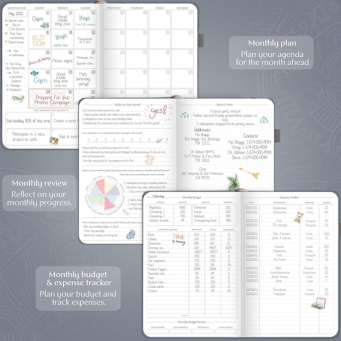Legend Weekly Planner Premium – Undated Weekly, Monthly & Budget Planner – Life Organizer for Time Management & Productivity, A5 (Mystic Gray)