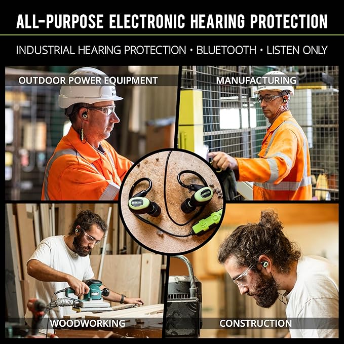 ISOtunes PRO 3.0 Industrial Listen Only Earbuds: Bluetooth 5.4 Earplug Headphones with 27dB Noise Reduction Rating, 20 Hour Battery, 82 dB Volume Limit, OSHA Compliant Hearing Protection
