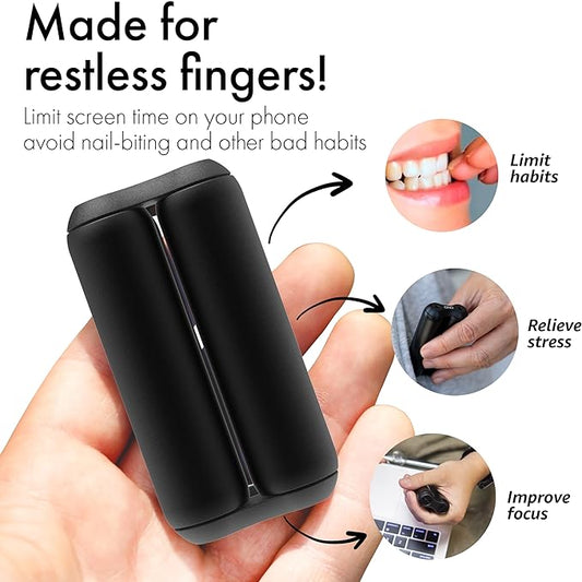 ONO Roller - Handheld Fidget Toy for Adults | Help Relieve Stress, Anxiety, Tension | Promotes Focus, Clarity | Compact, Portable Design (Junior Size/Aluminum, Black)