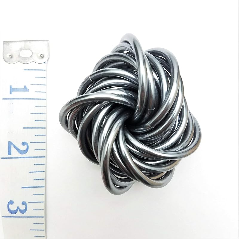 Möbii Fidget Ball (Solid Color): Quiet Mobius ADHD Anxiety Stim Stress Relief Toy Tool for Home Travel Office or Desk (XL(Daydream), Full, Mercury Silver)