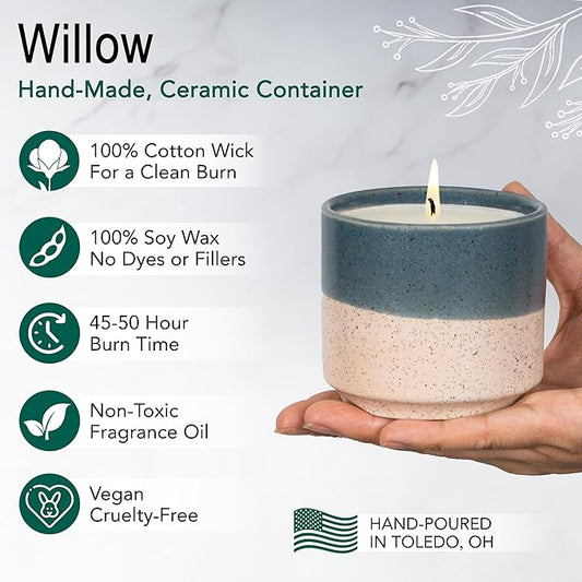 The Growing Candle, Lilac Scented Aromatherapy Candles, 8.5oz Pot, 100% Soy, Willow